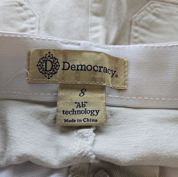 Democracy Ab Technology Womens Barrel Leg Pants Sz 8 Off White Cotton Blend - Picture 9 of 12